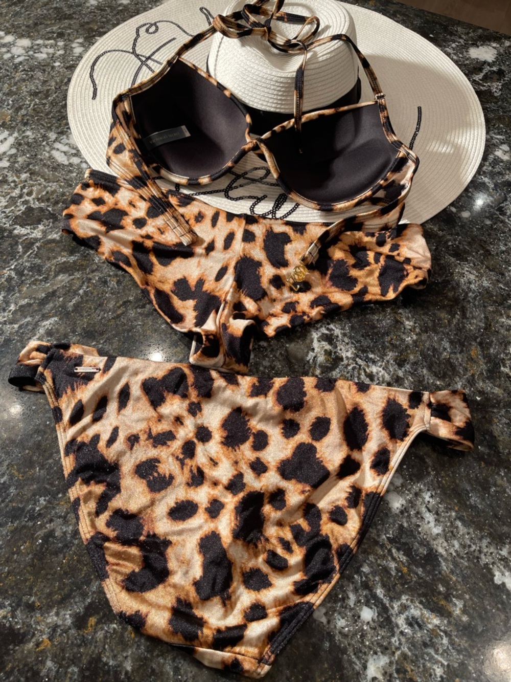 Victoria Secret bikini twist push-up leopard size 34C and S OR M bottoms - Picture 11 of 13